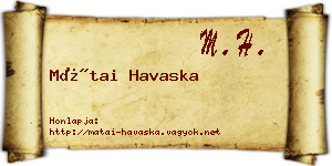 Mátai Havaska névjegykártya